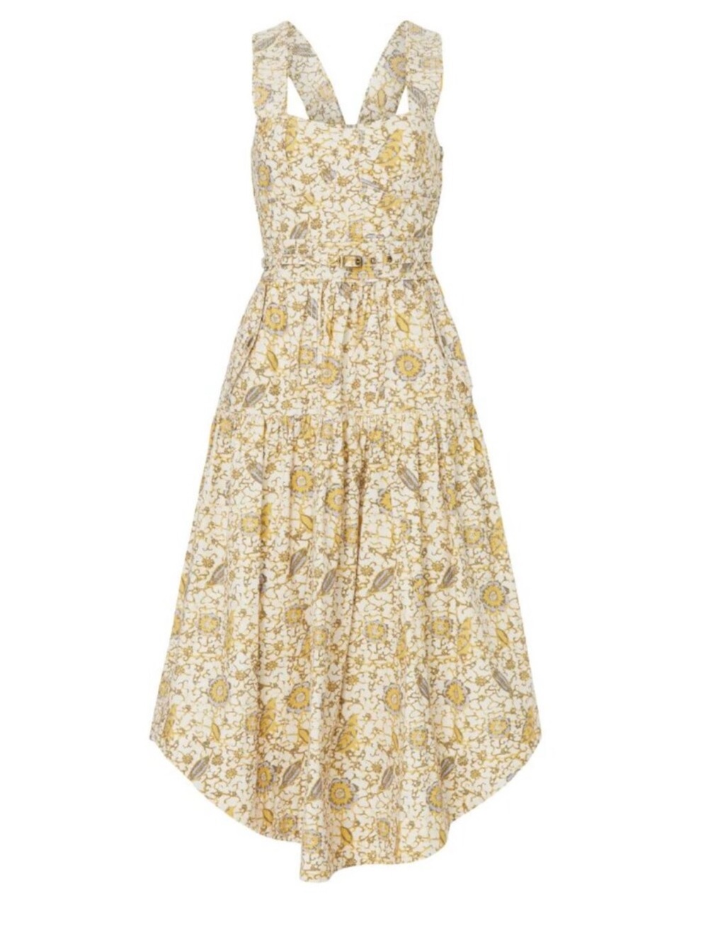 Ulla Johnson 100% cotton Enzo Floral Dress Size 2 gold yellow